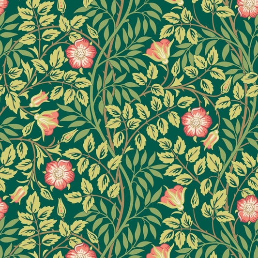 Rosehip Trail Wallpaper - Forest Green - Hoopla Walls - HWA1096WWallpaper199