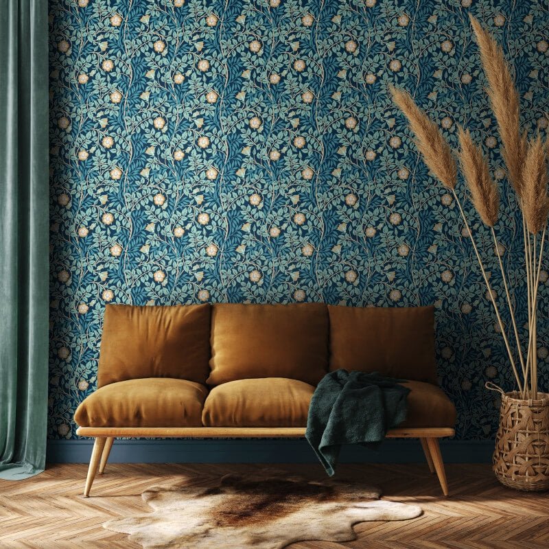 Rosehip Trail Wallpaper - Navy Blue - Hoopla Walls - HWA1097WWallpaper199