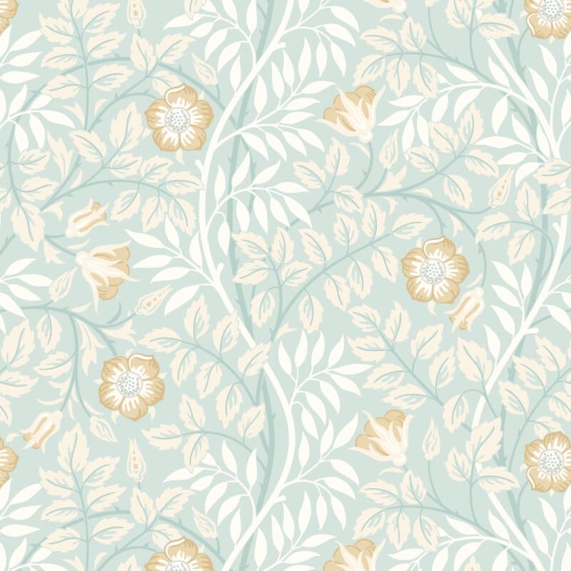 Rosehip Trail Wallpaper - Seafoam - Hoopla Walls - HWA1091WWallpaper199