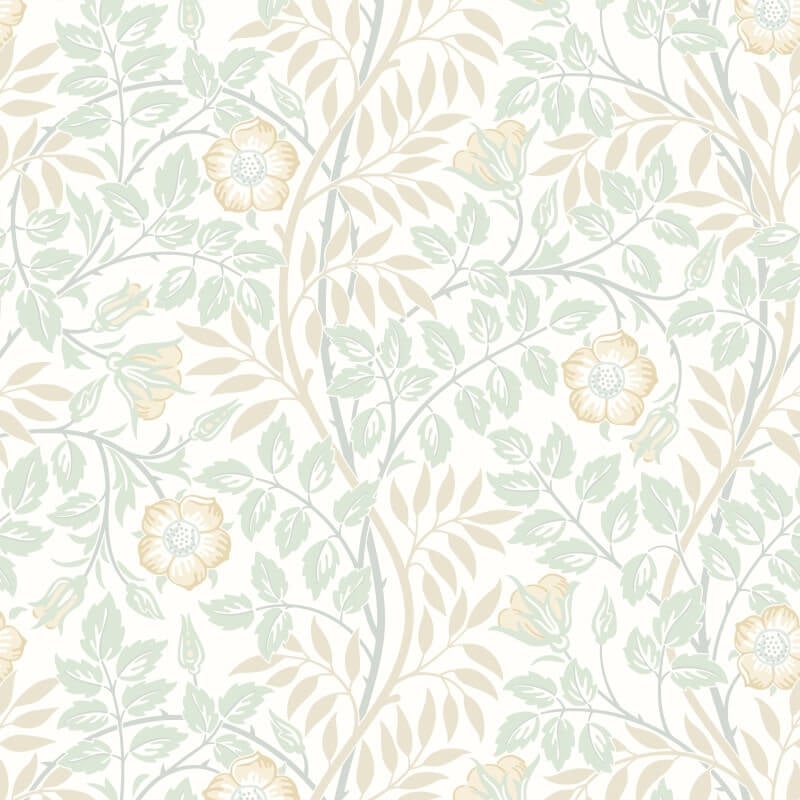 Rosehip Trail Wallpaper - Soft Mint - Hoopla Walls - HWA1090WWallpaper199