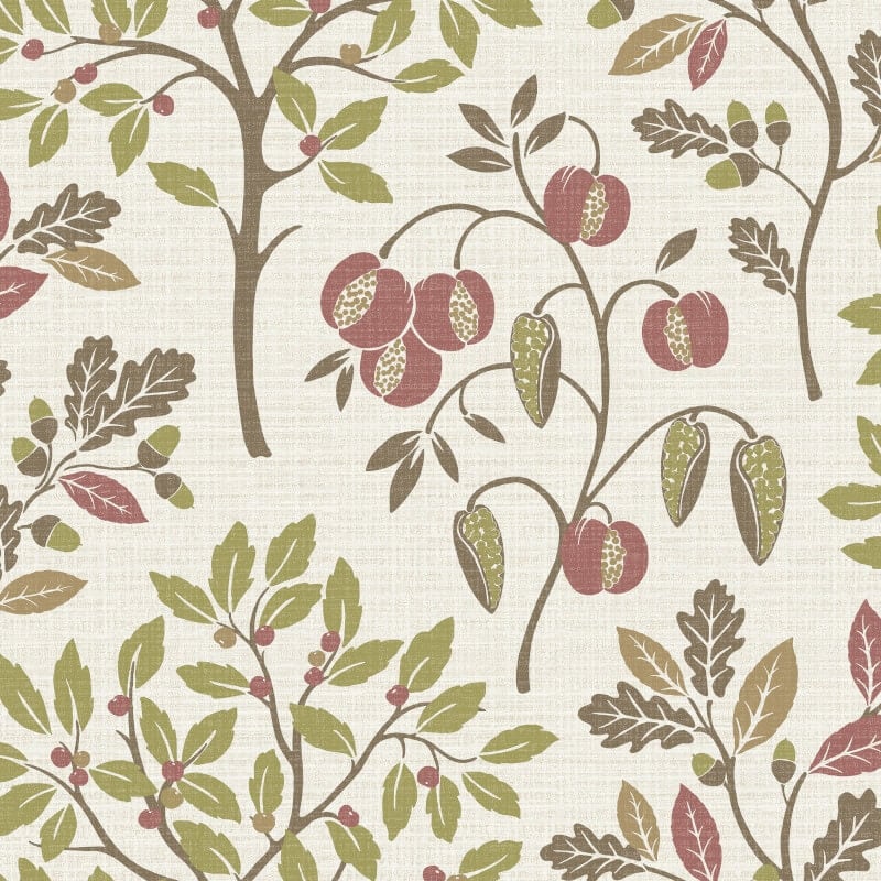 Rowan Autumn Trees Metallic Wallpaper - Olive - Crown - M1762Wallpaper199