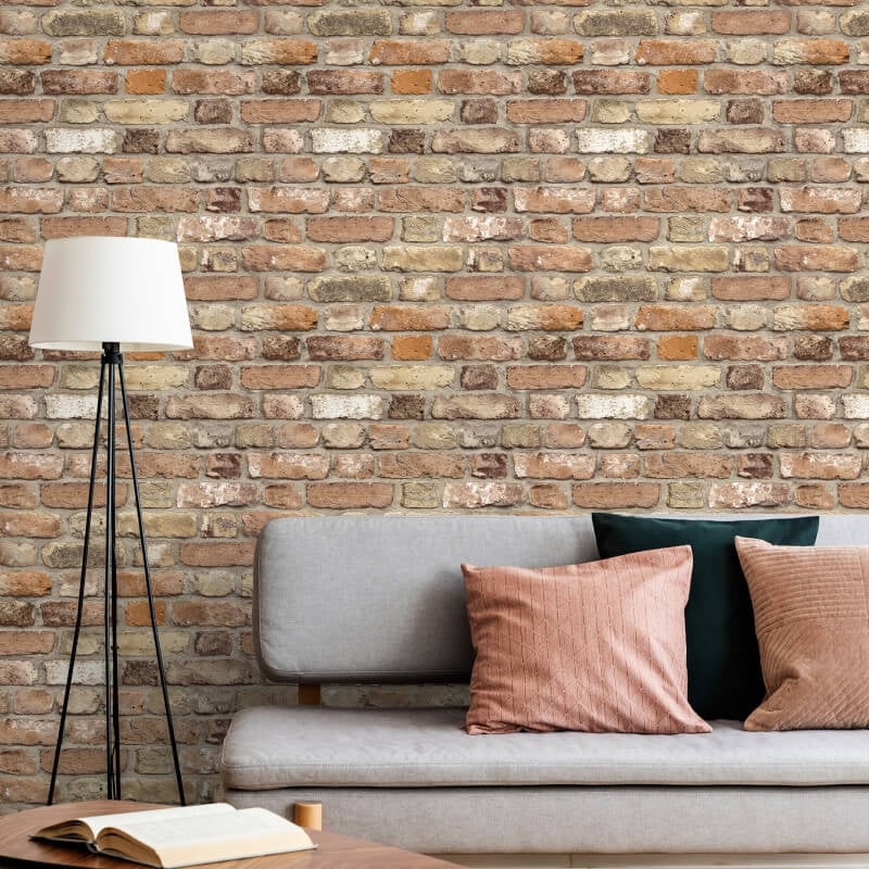 Rustic Brick Wallpaper - Beige/Rust - Grandeco - WL2202Wallpaper199