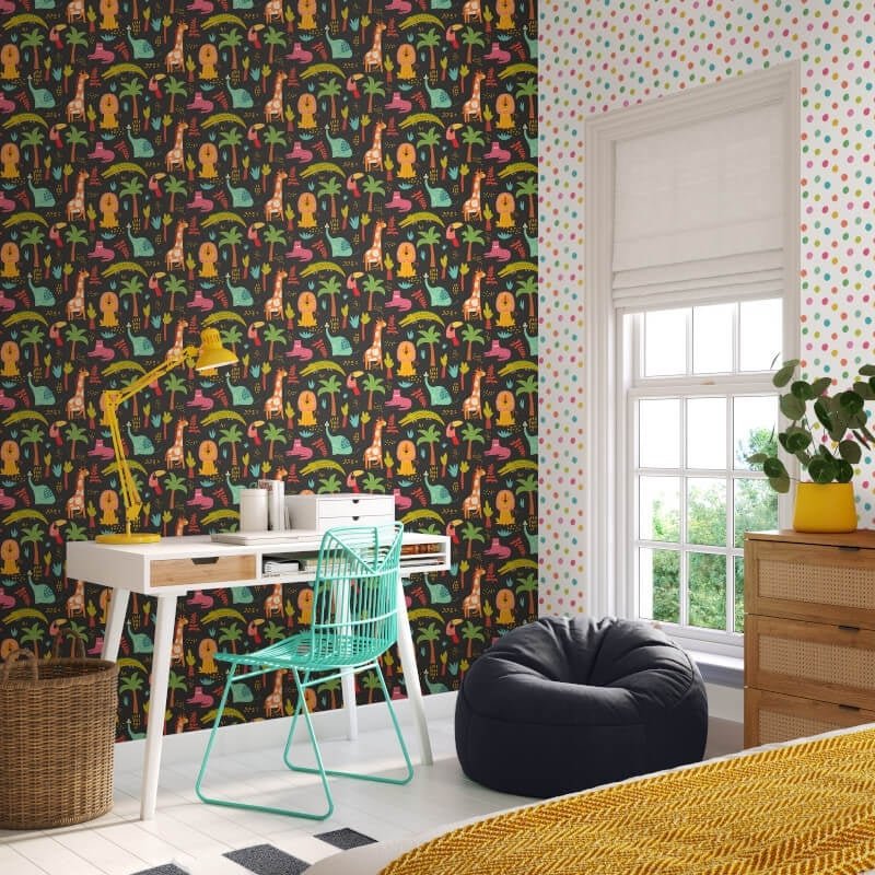 Safari Boogie Wallpaper - Rouge Twist - Hoopla Walls - HWA1294WWallpaper199