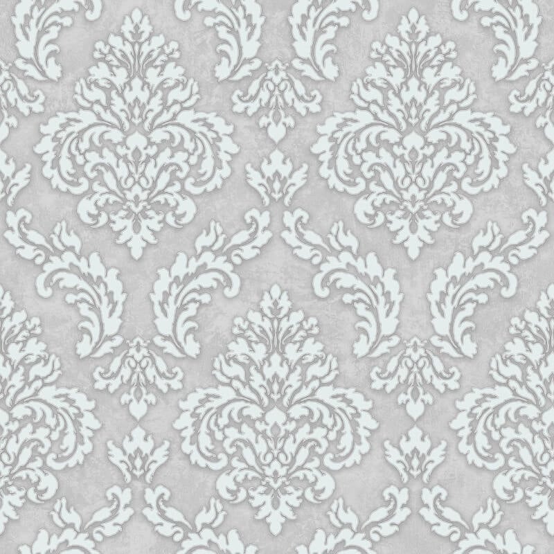 Sahara Damask Wallpaper - Light Grey - SK Filson - SK10014Wallpaper199