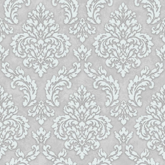 Sahara Damask Wallpaper - Light Grey - SK Filson - SK10014Wallpaper199