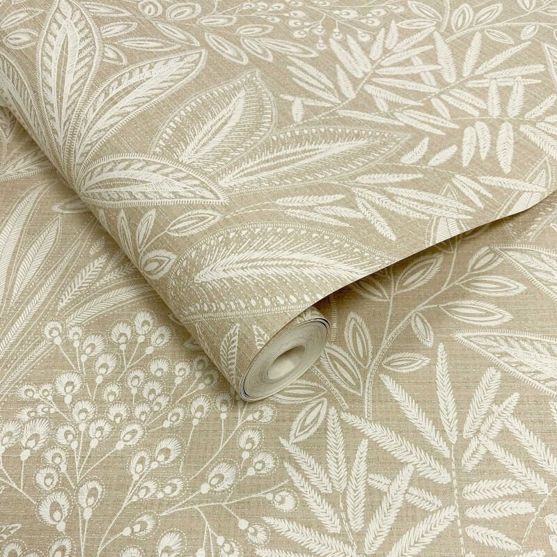 Sahara Leaf Wallpaper - Natural - Crown - M1782Wallpaper199