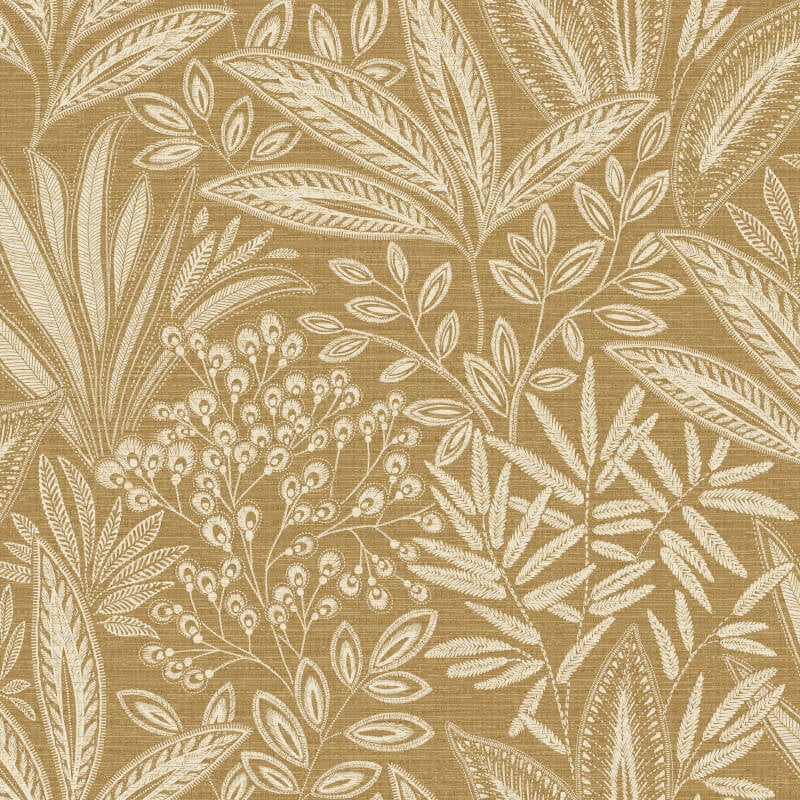 Sahara Leaf Wallpaper - Ochre - Crown - M1781Wallpaper199