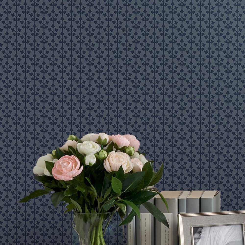 Seaham Wallpaper - Midnight Blue - Laura Ashley - 118487Wallpaper199