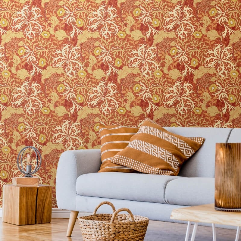 Seaweed Garden Wallpaper - Amber - Hoopla Walls - HWA1110WWallpaper199