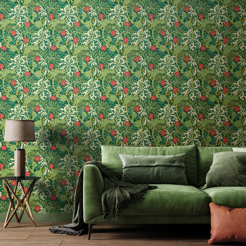 Seaweed Garden Wallpaper - Emerald - Hoopla Walls - HWA1108WWallpaper199