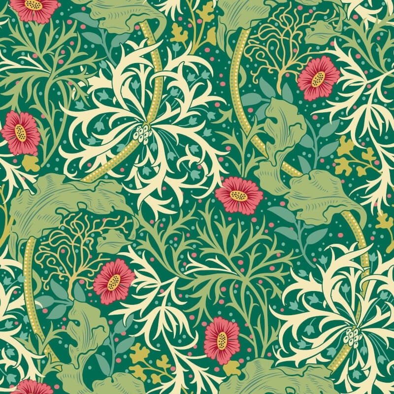 Seaweed Garden Wallpaper - Emerald - Hoopla Walls - HWA1108WWallpaper199