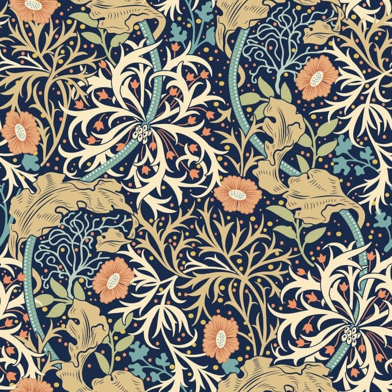 Seaweed Garden Wallpaper - Navy Blue - Hoopla Walls - HWA1111WWallpaper199