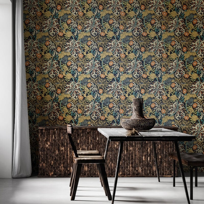 Seaweed Garden Wallpaper - Navy Blue - Hoopla Walls - HWA1111WWallpaper199