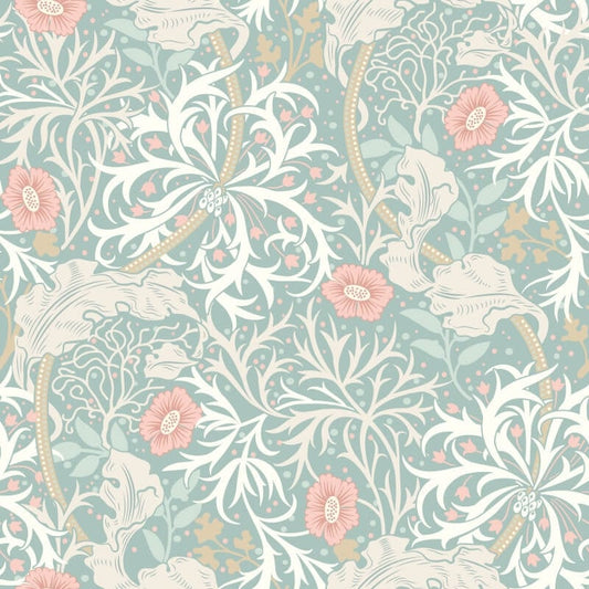 Seaweed Garden Wallpaper - Seafoam - Hoopla Walls - HWA1102WWallpaper199