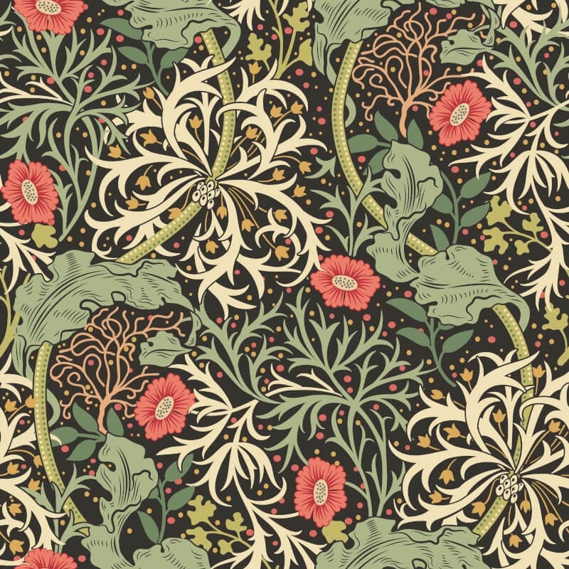 Seaweed Garden Wallpaper - Slate Mix - Hoopla Walls - HWA1107WWallpaper199