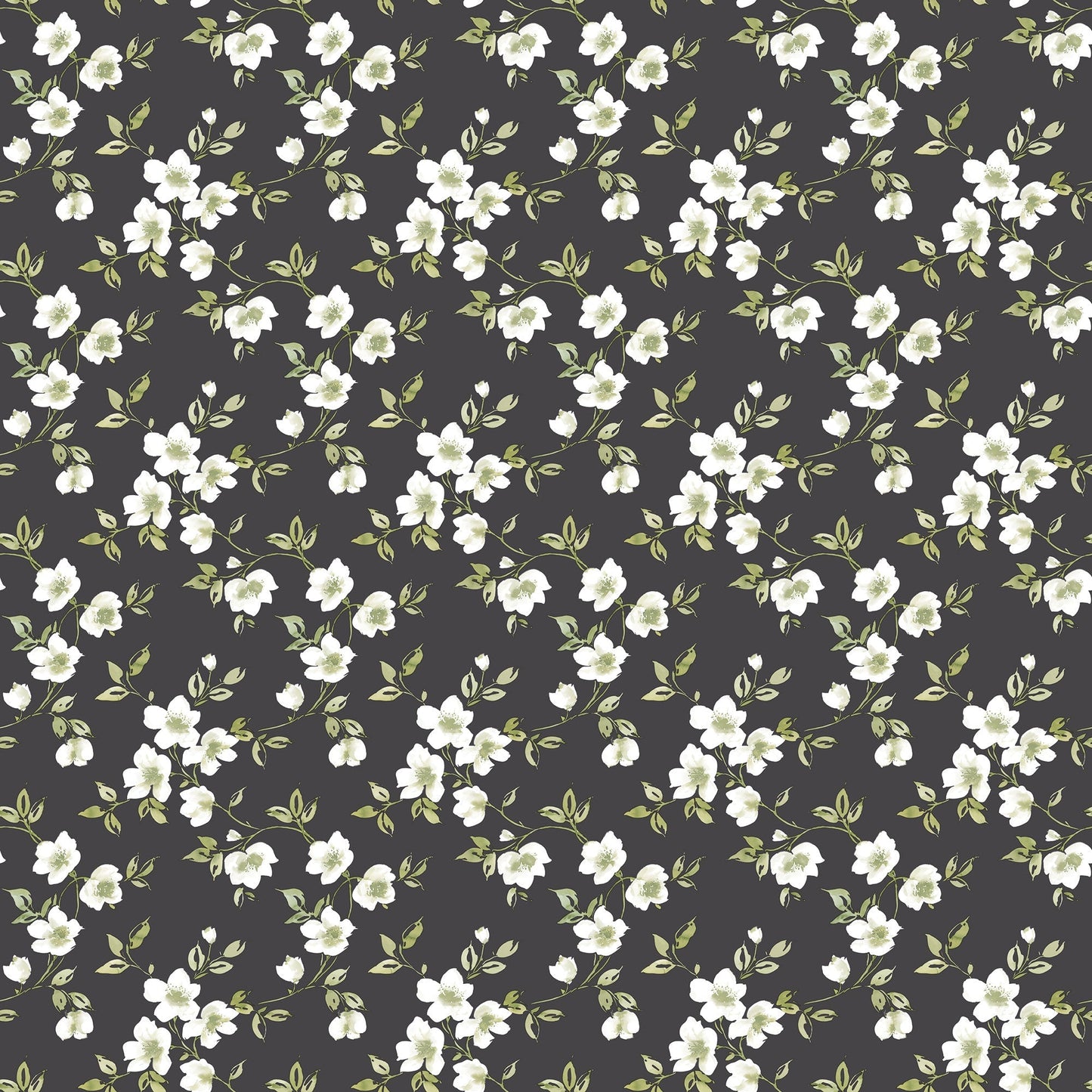 Secret Garden Anemone Mini Wallpaper - Black / Green / Taupe - Galerie - G78480Wallpaper199