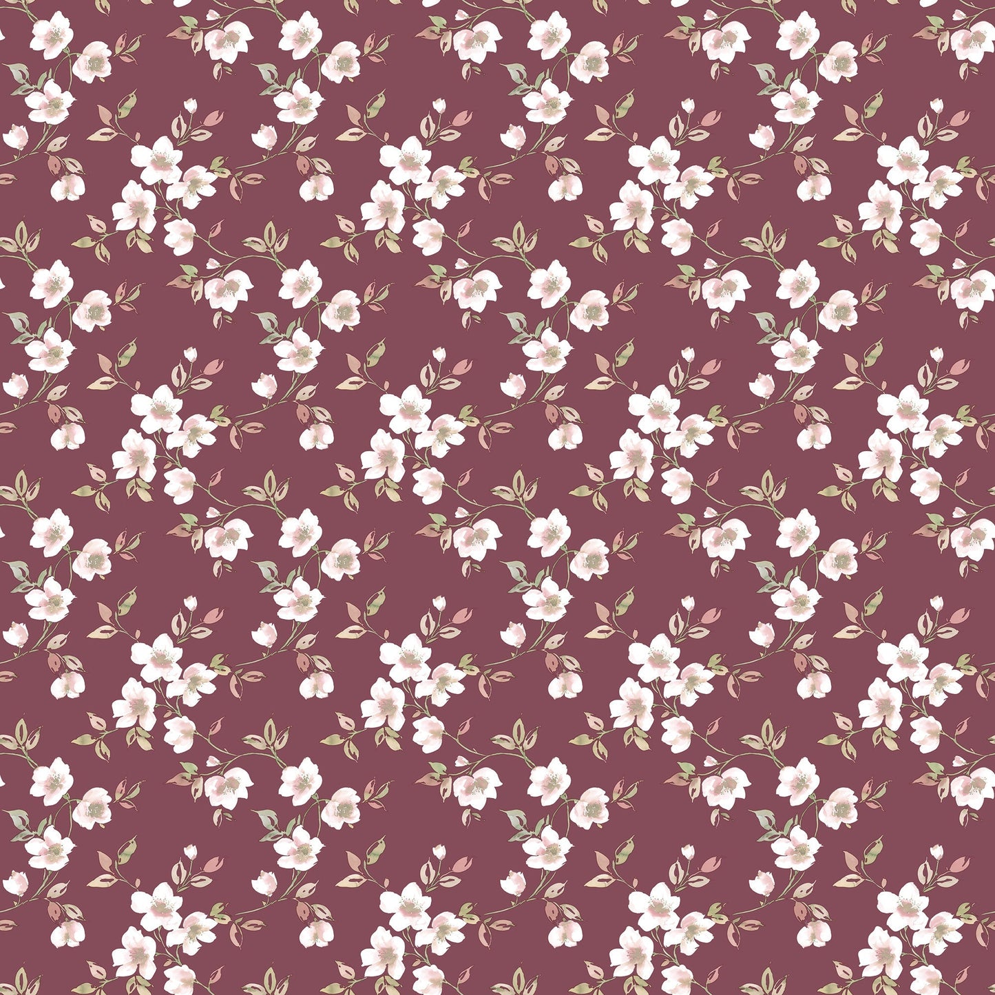 Secret Garden Anemone Mini Wallpaper - Cranberry / Pink / Green - Galerie - G78482Wallpaper199