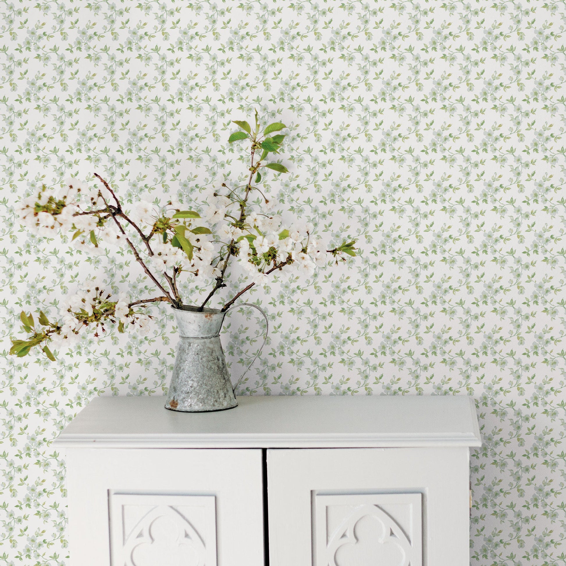 Secret Garden Anemone Mini Wallpaper - Duck Egg / Sage Green / White - Galerie - G78483Wallpaper199