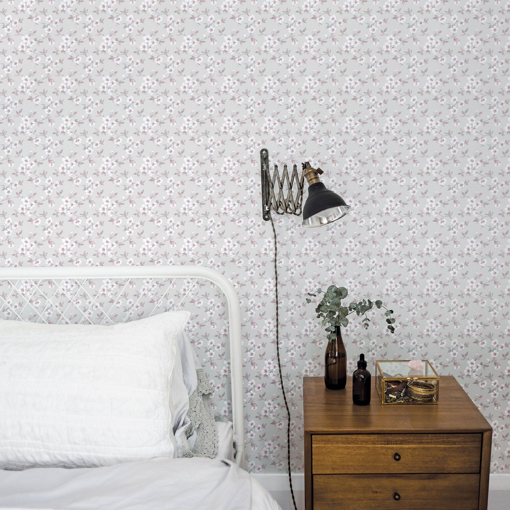 Secret Garden Anemone Mini Wallpaper - Grey / Pink / Grey - Galerie - G78485Wallpaper199
