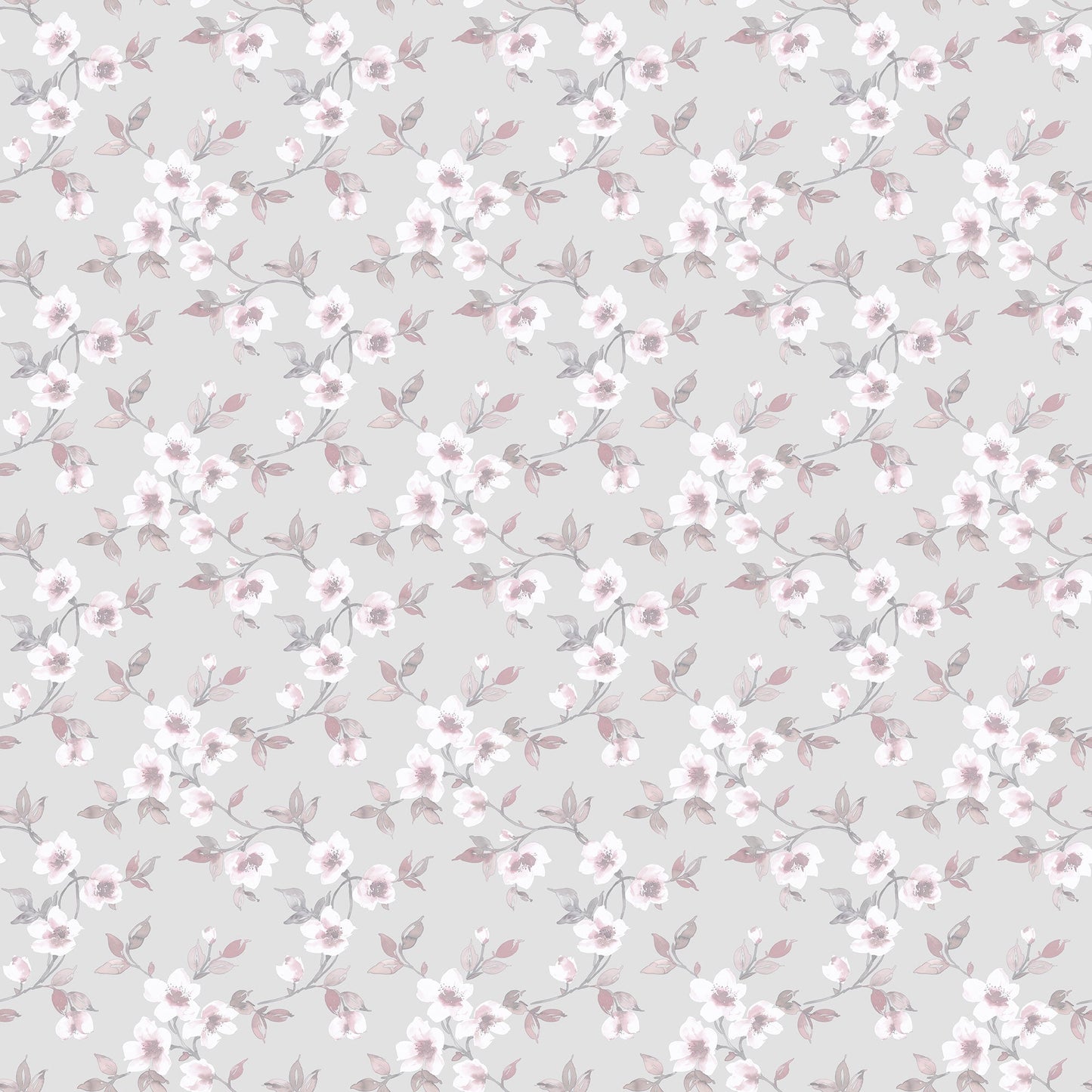 Secret Garden Anemone Mini Wallpaper - Grey / Pink / Grey - Galerie - G78485Wallpaper199