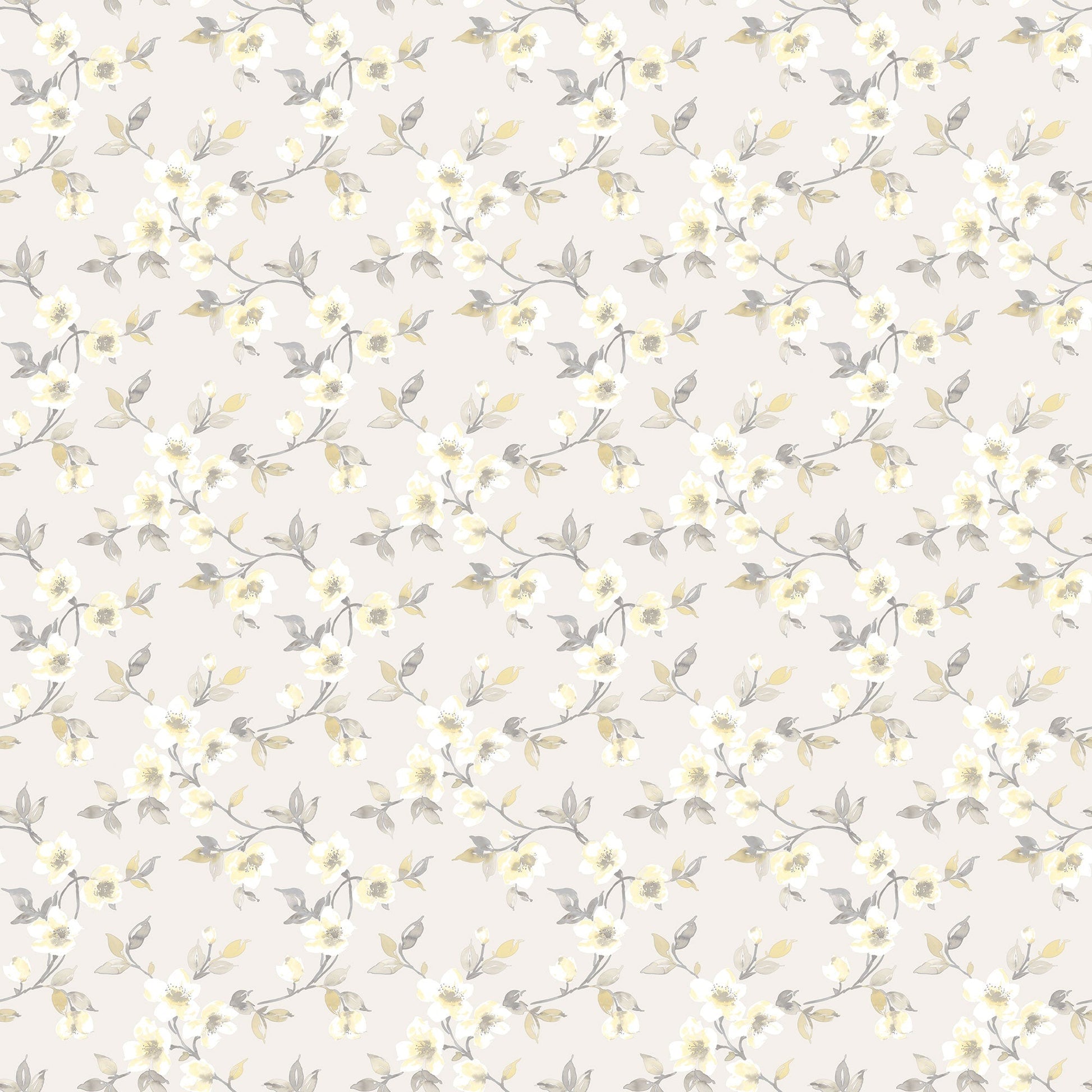 Secret Garden Anemone Mini Wallpaper - Grey / Yellow - Galerie - G78486Wallpaper199