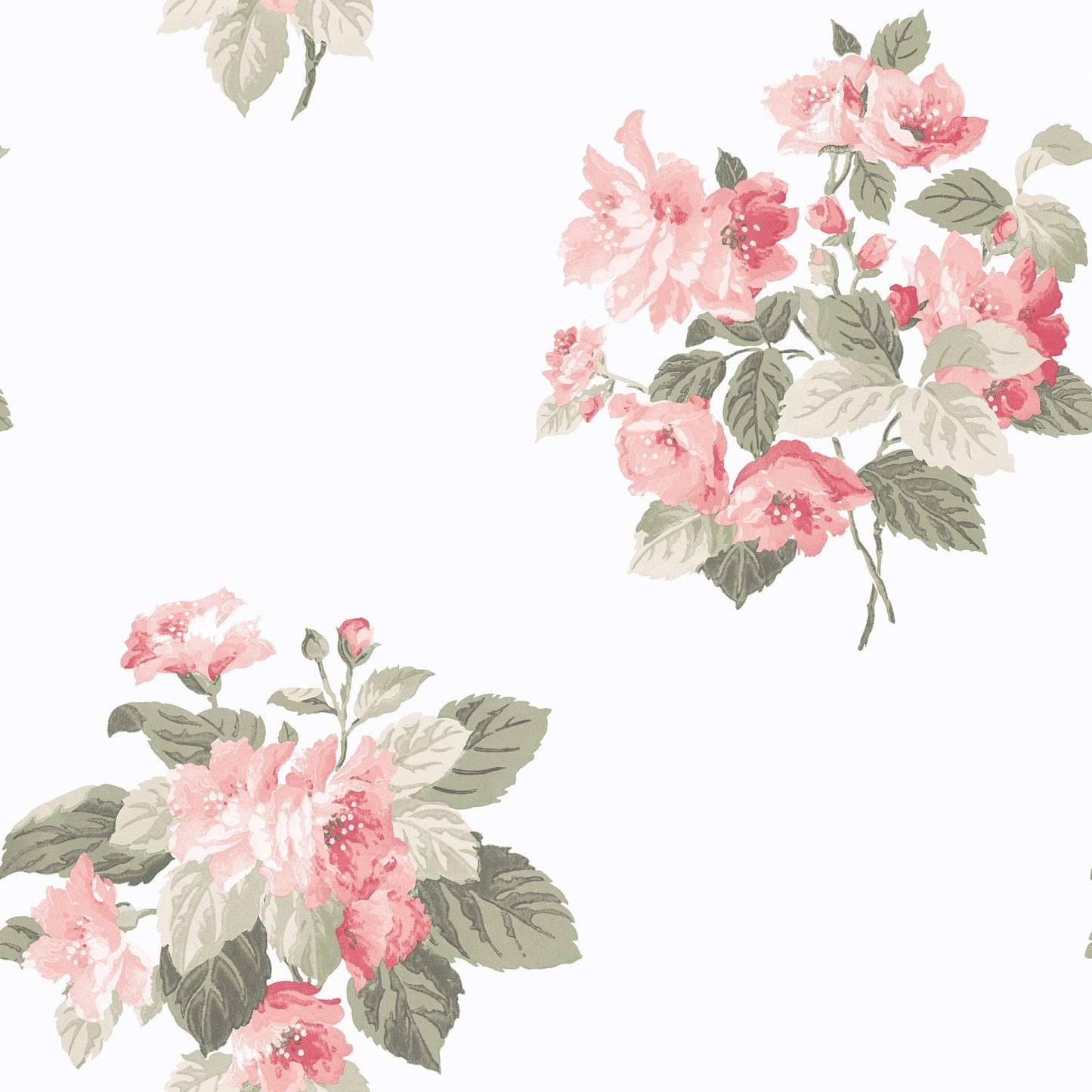 Secret Garden Classic Bouquet Wallpaper - Pink / Sage Green / White - Galerie - G78499Wallpaper199