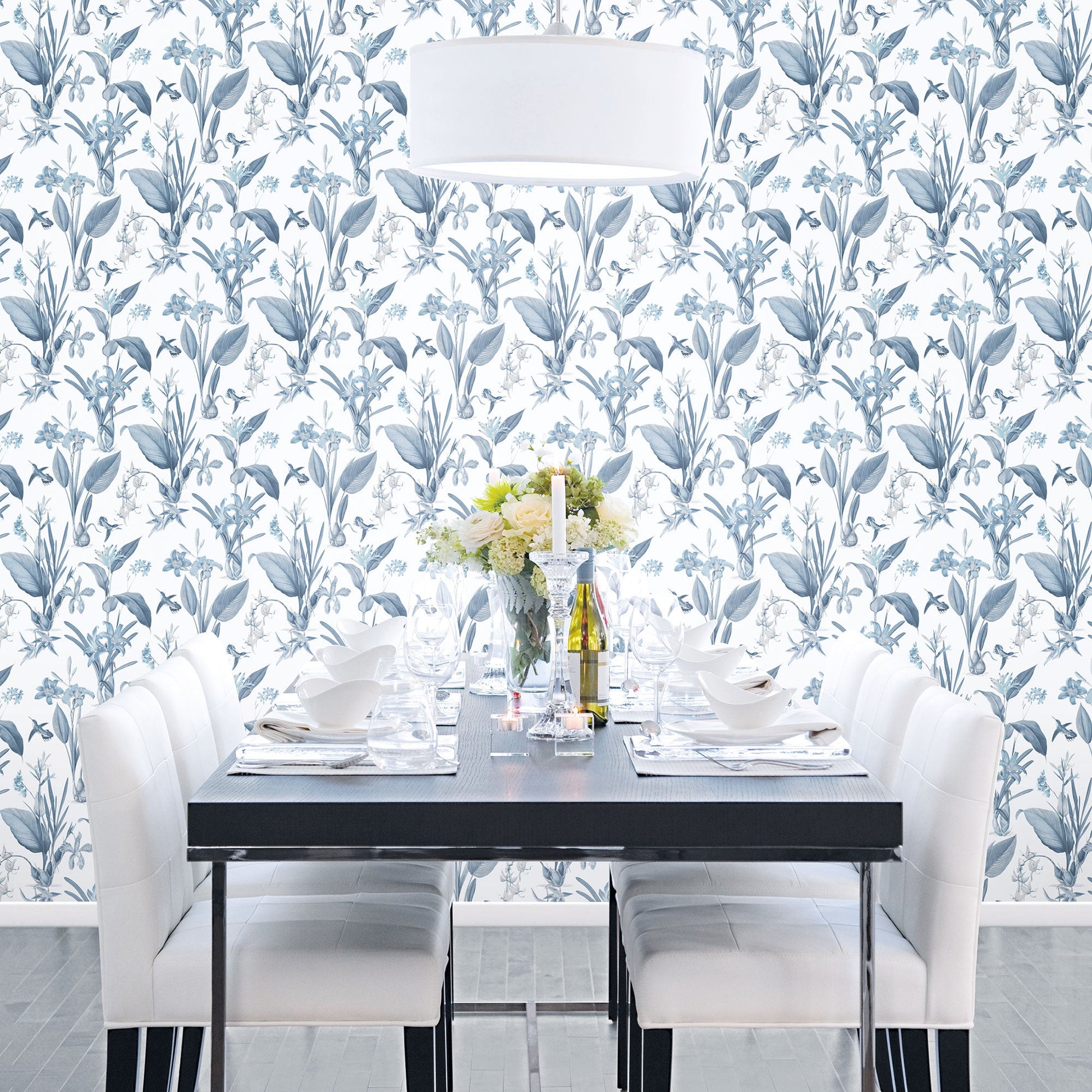 Secret Garden Cottage Botanical Wallpaper - Blue - Galerie - G78504Wallpaper199