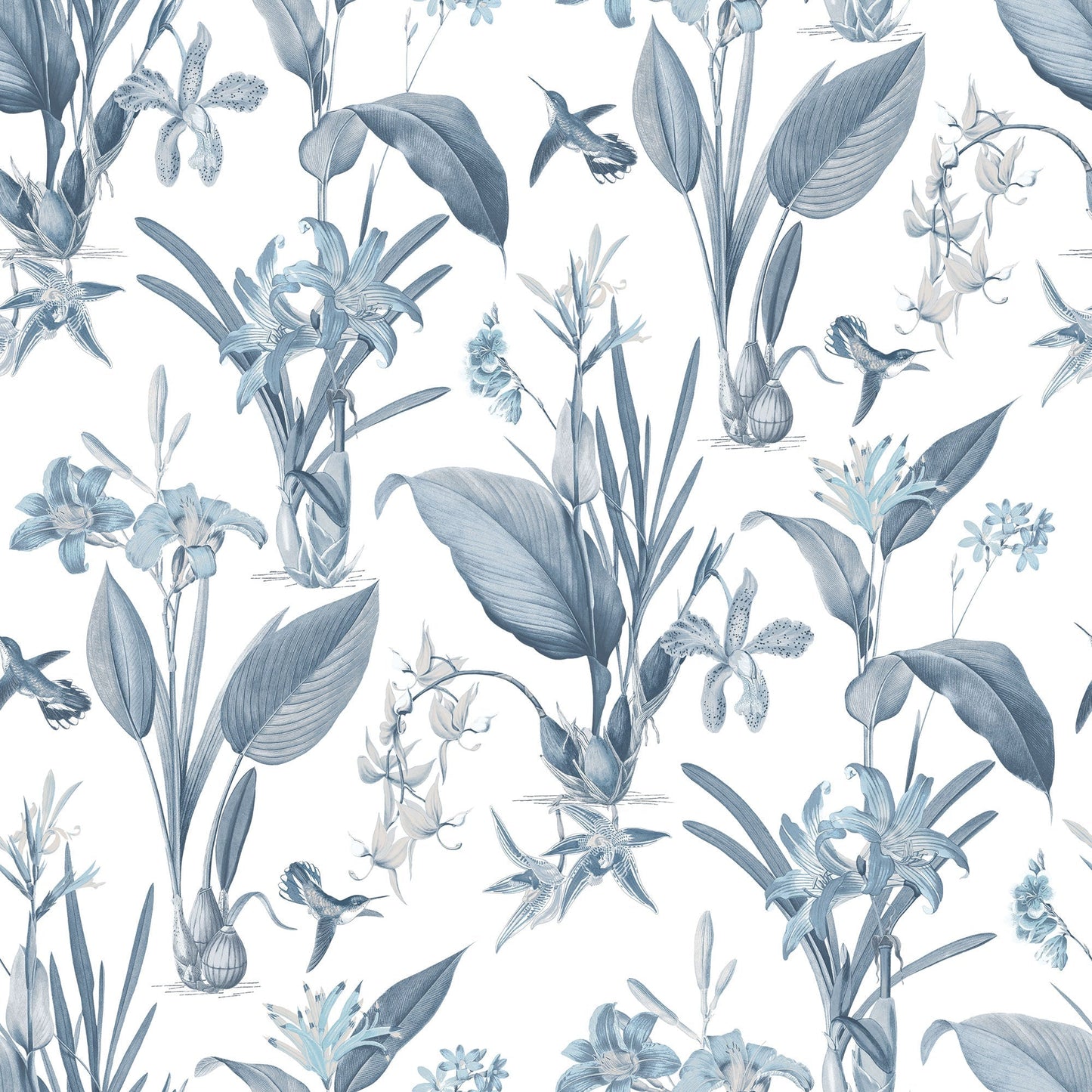 Secret Garden Cottage Botanical Wallpaper - Blue - Galerie - G78504Wallpaper199