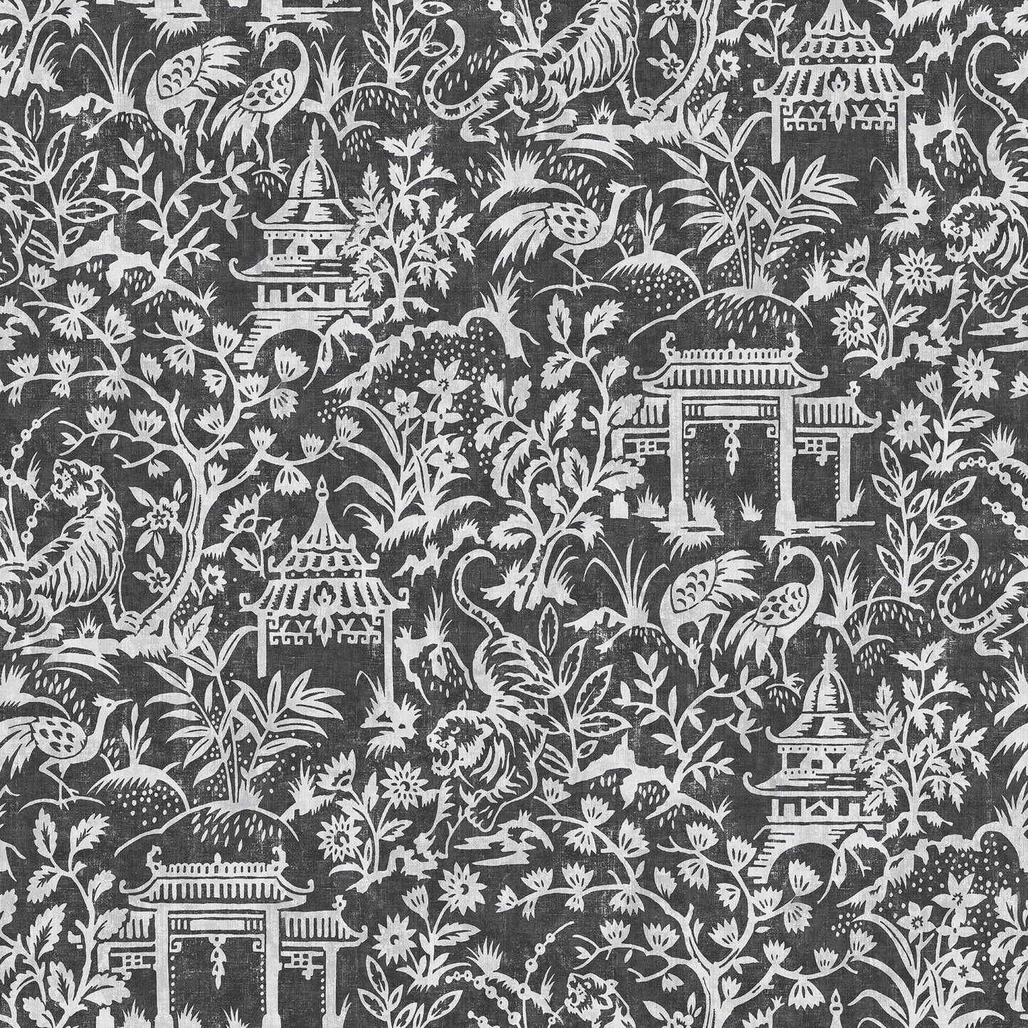 Secret Garden Garden Toile Wallpaper - Black / Grey - Galerie - G78510Wallpaper199