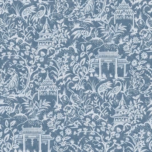 Secret Garden Garden Toile Wallpaper - Blue - Galerie - G78508Wallpaper199