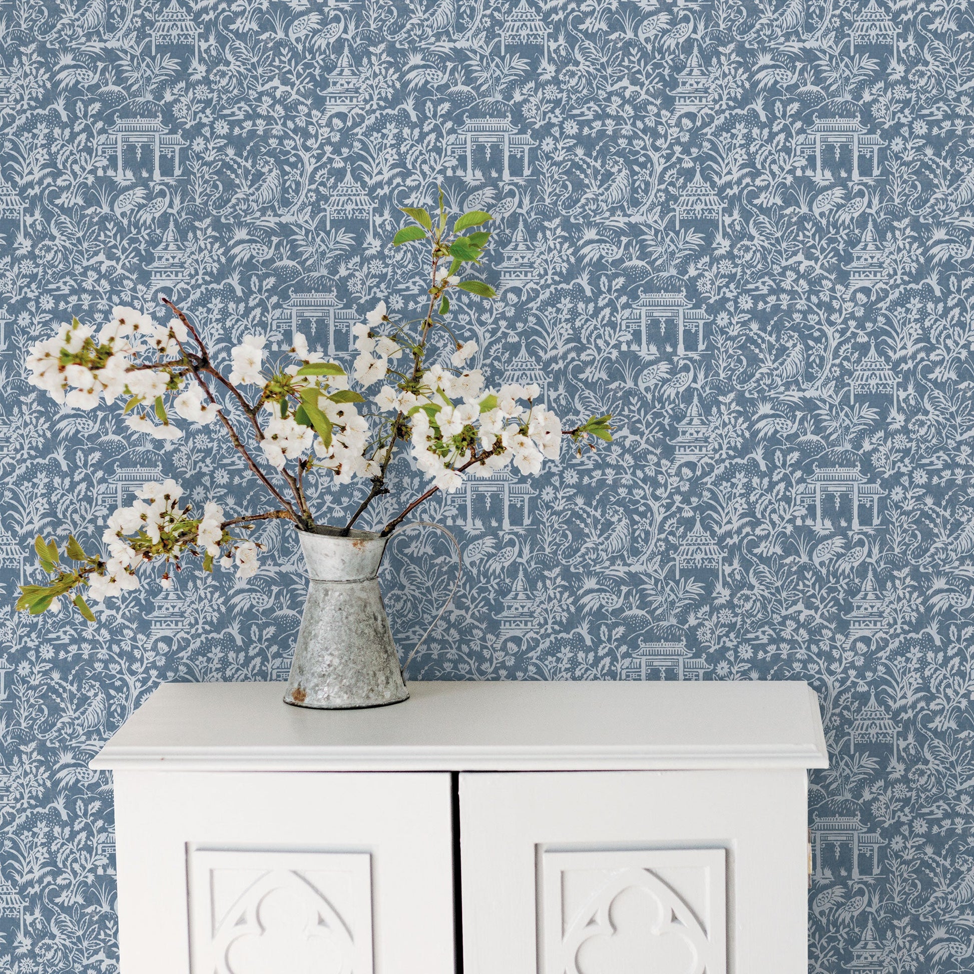 Secret Garden Garden Toile Wallpaper - Blue - Galerie - G78508Wallpaper199