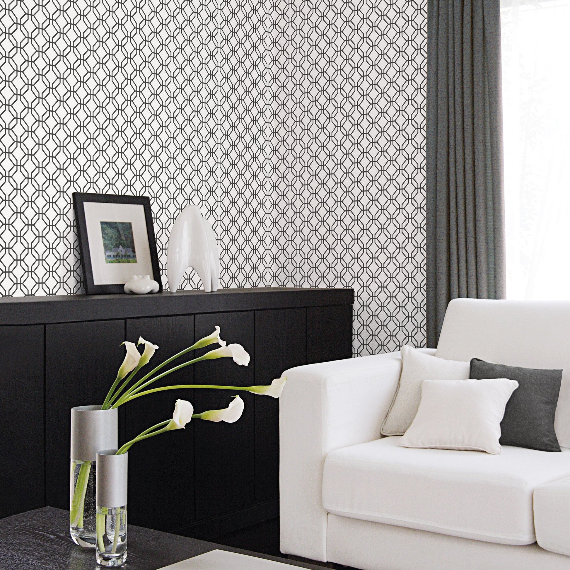 Secret Garden Trellis Negative Wallpaper - Black - Galerie - G78525Wallpaper199