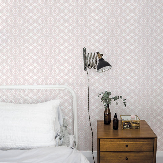 Secret Garden Trellis Negative Wallpaper - Dusty Pink - Galerie - G78521Wallpaper199