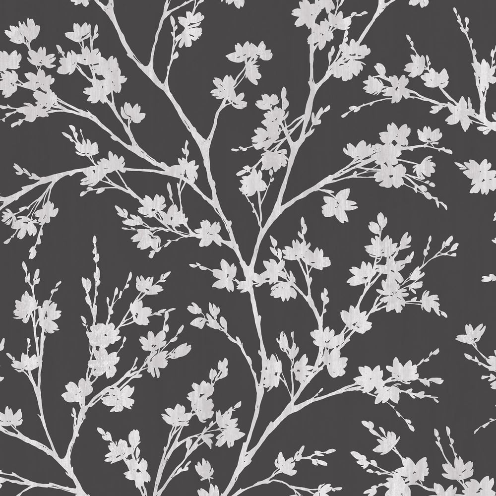 Secret Garden Wispy Branches Wallpaper - Black / Grey - Galerie - G78531Wallpaper199