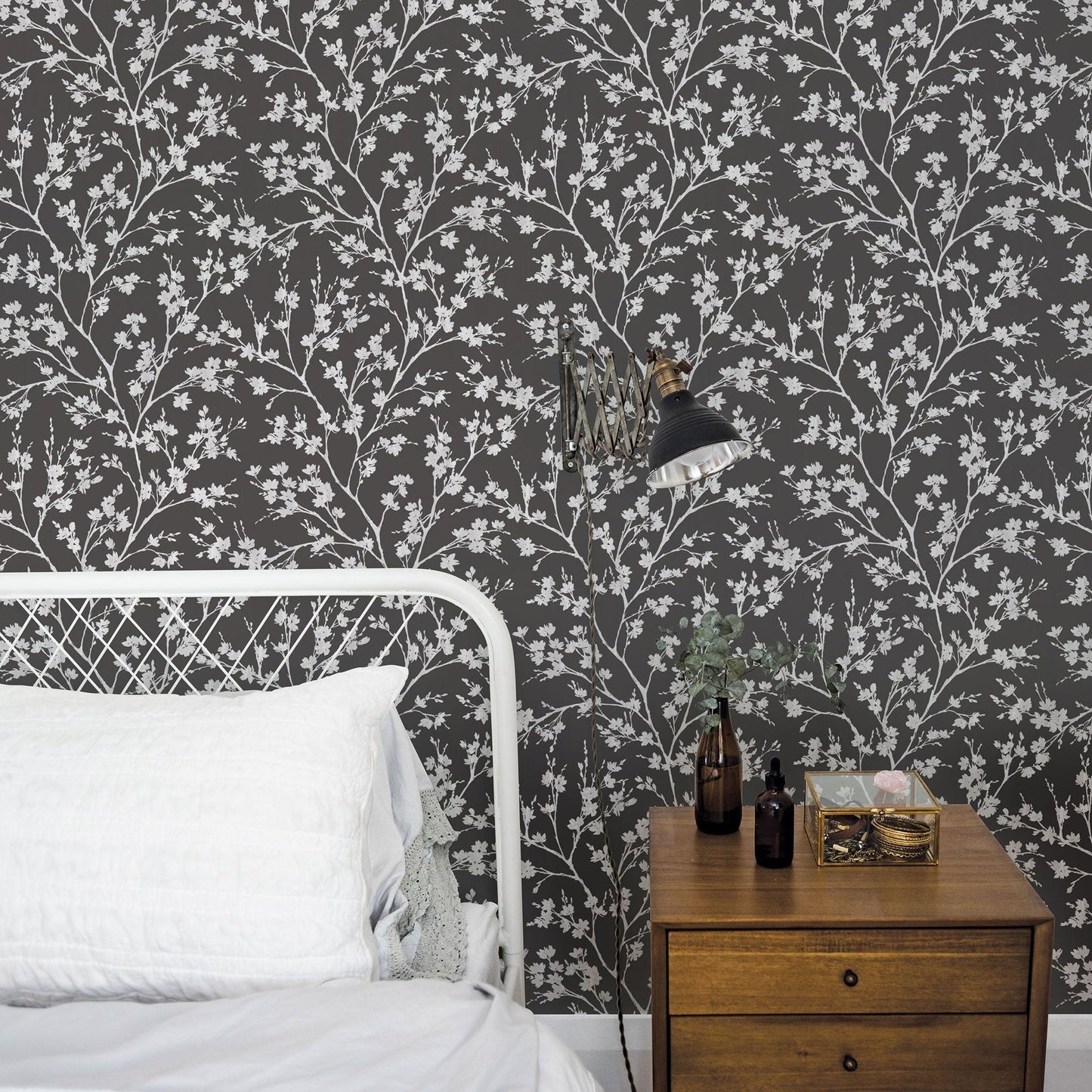 Secret Garden Wispy Branches Wallpaper - Black / Grey - Galerie - G78531Wallpaper199