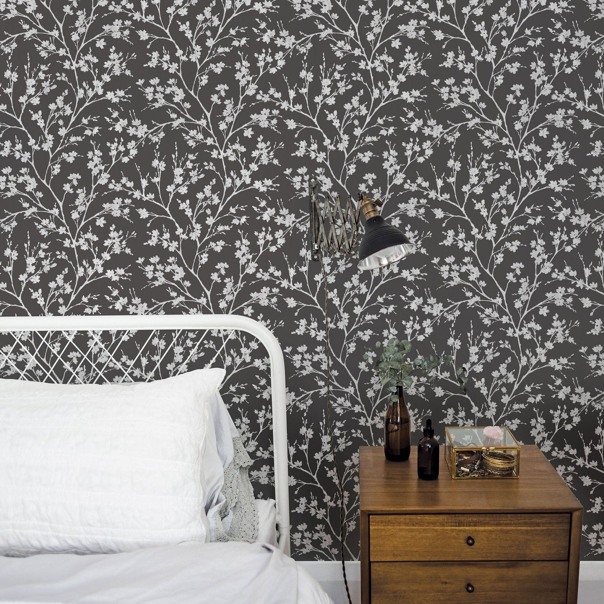 Secret Garden Wispy Branches Wallpaper - Black / Grey - Galerie - G78531Wallpaper199