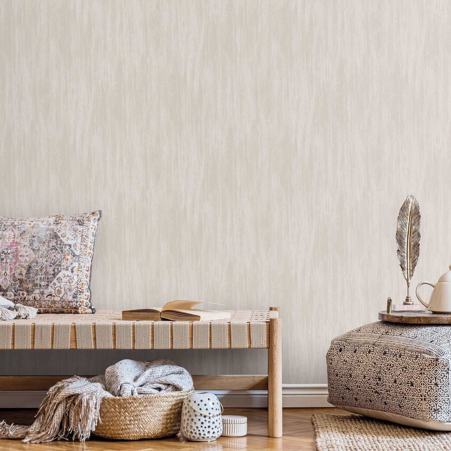 Secret Garden Wispy Texture Wallpaper - Beige - Galerie - G78534Wallpaper199