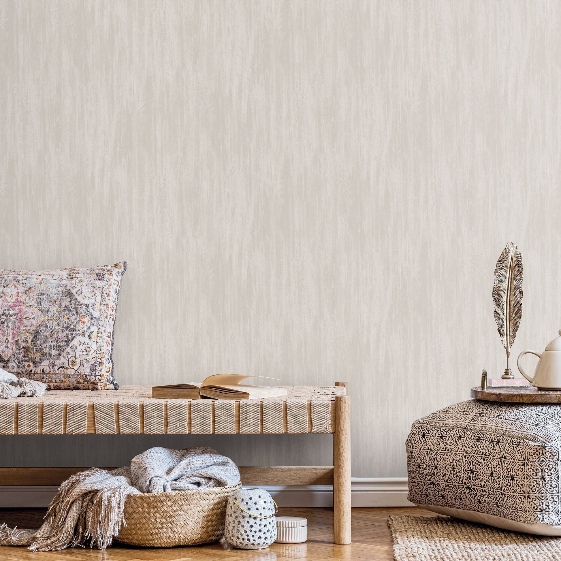 Secret Garden Wispy Texture Wallpaper - Beige - Galerie - G78534Wallpaper199
