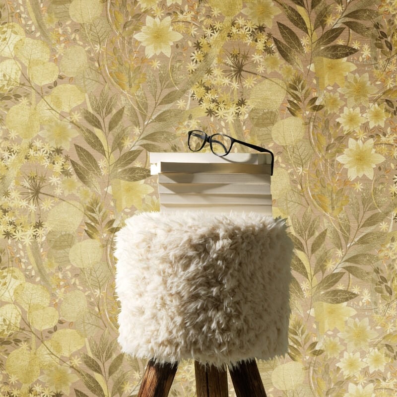 Secret Grove Floral Wallpaper - Deep Ochre - Erismann - 10506 - 20Wallpaper199