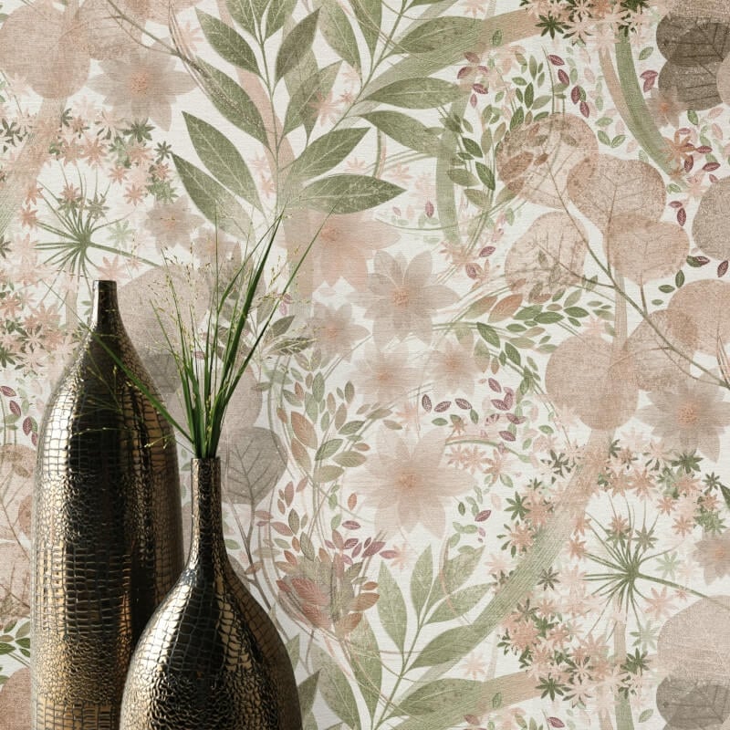 Secret Grove Floral Wallpaper - Pink/Green - Erismann - 10506 - 05Wallpaper199