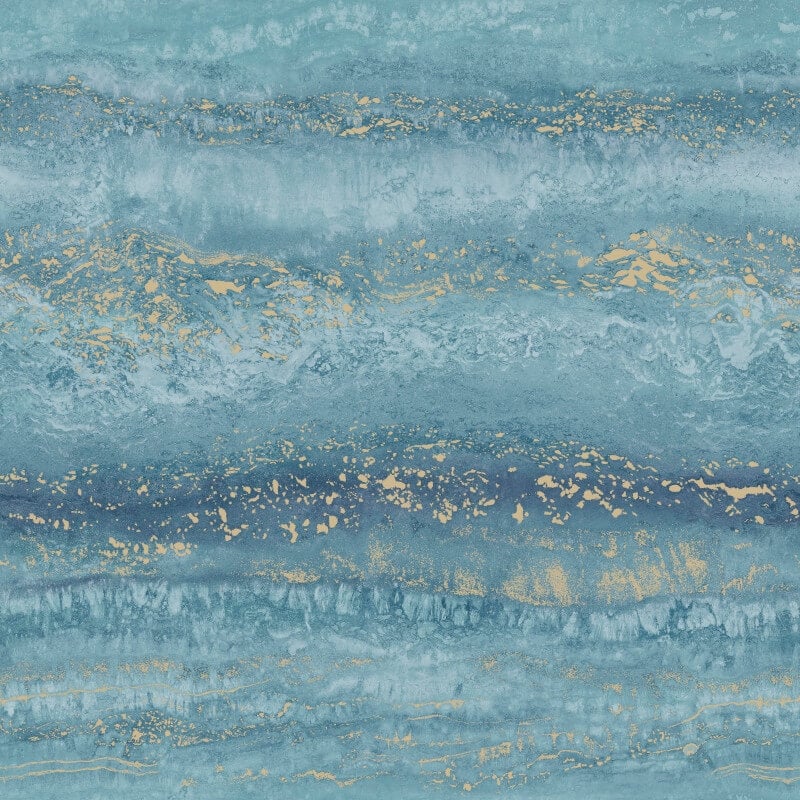 Semper Vertical Marble Metallic Wallpaper - Teal/Gold - Muriva - 189504Wallpaper199