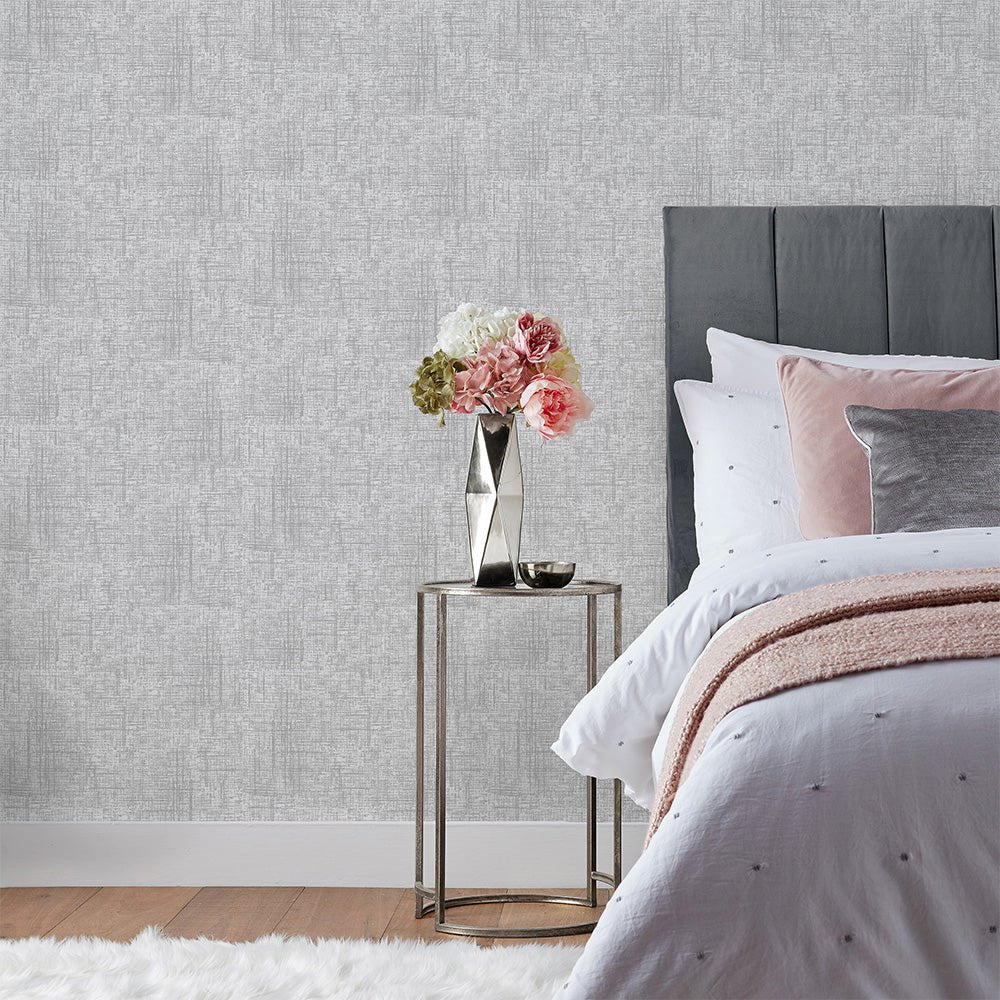 Serafina Vinyl Wallpaper - Silver - Furn - SERAFIN/WP1/SILWallpaper199