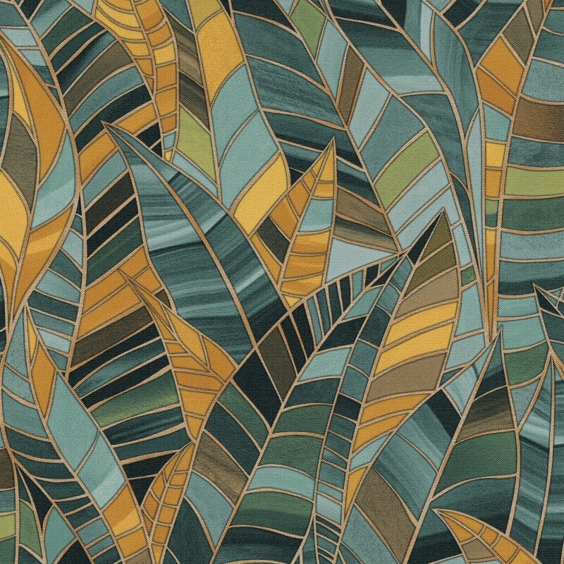 Serenade Leaf Metallic Wallpaper - Green - Elle Decoration - 10446 - 19Wallpaper199