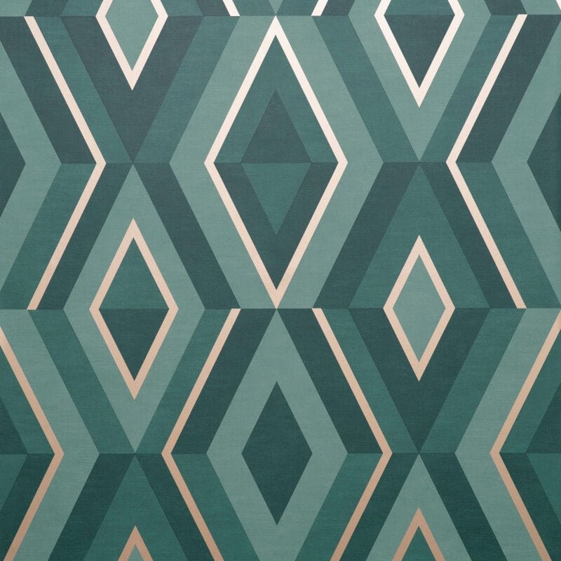 Shard Geometric Metallic Wallpaper - Emerald/Gold - Fine Décor - FD42609Wallpaper199