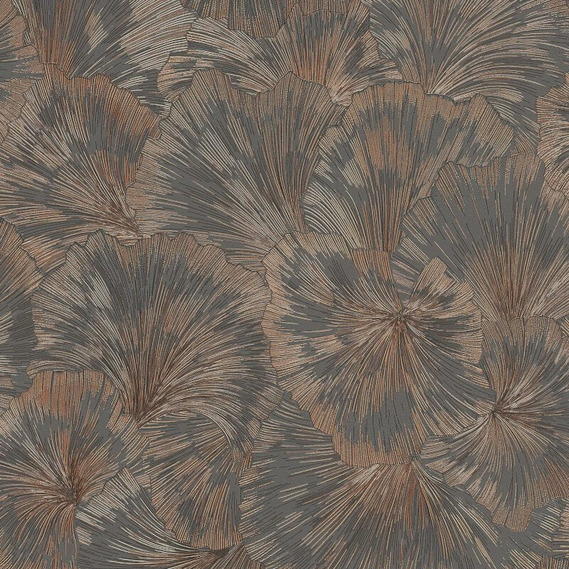 Shine Floral Leaf Metallic Wallpaper - Bronze/Anthracite - Erismann - 10373 - 47Wallpaper199