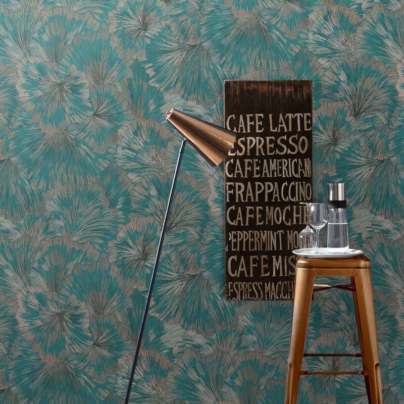 Shine Floral Leaf Metallic Wallpaper - Green - Erismann - 10373 - 19Wallpaper199