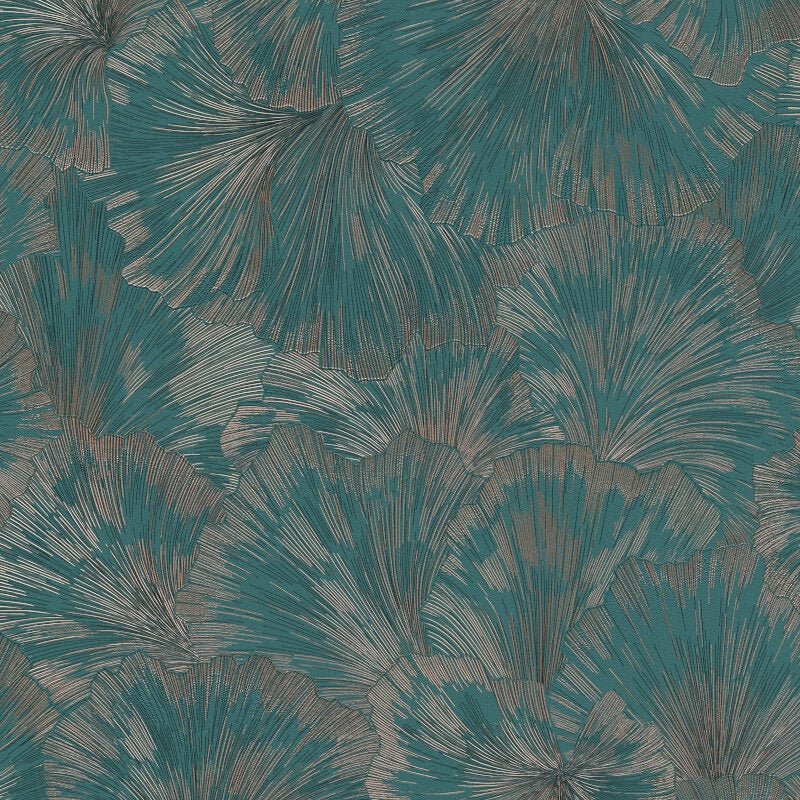 Shine Floral Leaf Metallic Wallpaper - Green - Erismann - 10373 - 19Wallpaper199