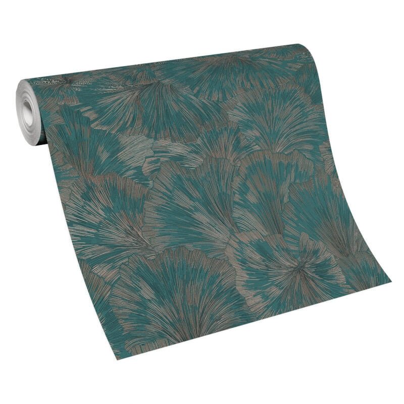 Shine Floral Leaf Metallic Wallpaper - Green - Erismann - 10373 - 19Wallpaper199