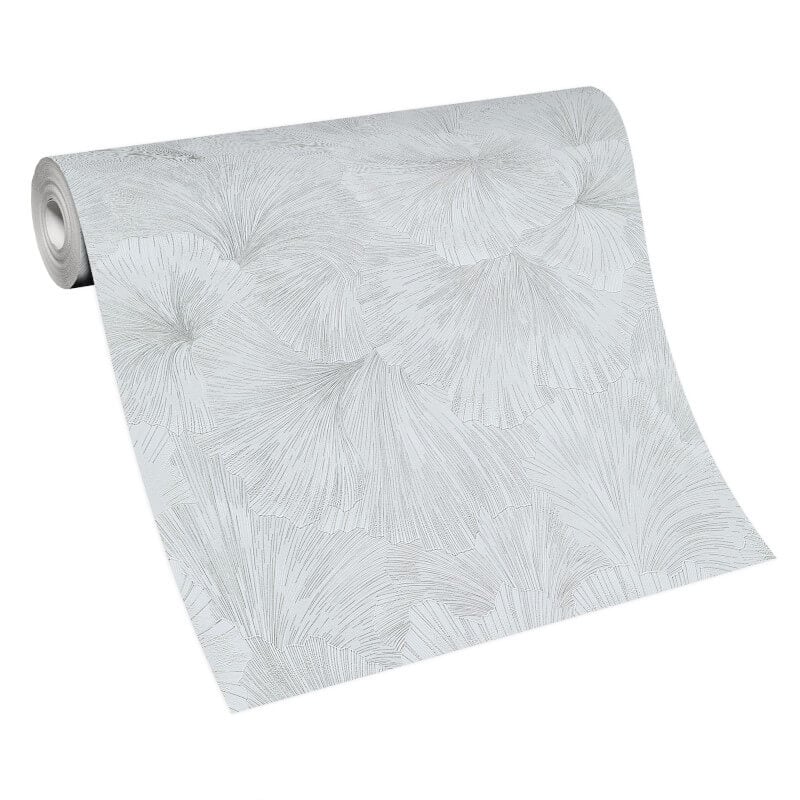 Shine Floral Leaf Metallic Wallpaper - Light Grey - Erismann - 10373 - 31Wallpaper199