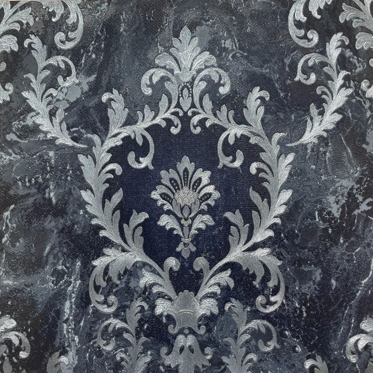 Sienna Damask Wallpaper - Blue Silver - Rasch - 538410Wallpaper199